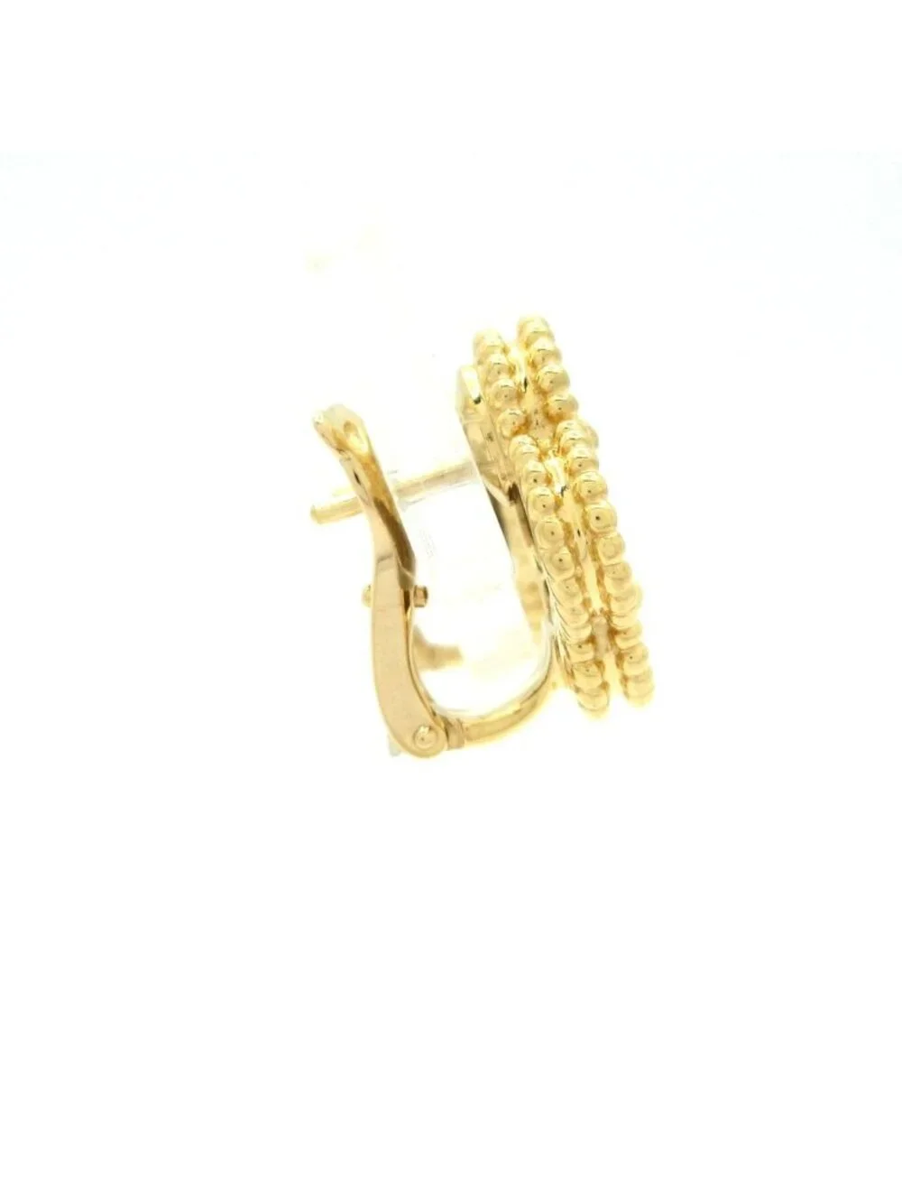 Van Cleef & Arpels Earrings Vintage Alhambra 18k Yellow Gold Tiger's Eye Clip